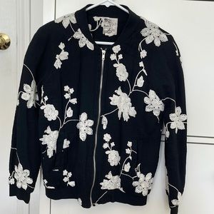 Tulle Bomber Embroidered Jacket